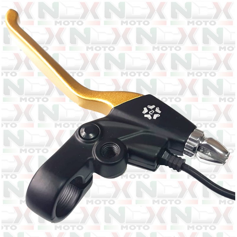 LEVA FRENO sx GOLD CON SUPPORTO SPECCHIETTO PER MONOPATTINO 1000W E SIMILI