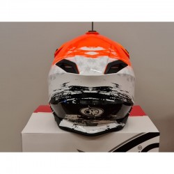 CASCO MOTOCROSS ONE HELMETS RACING MOTO ARANCIO FLUO BIANCO ARANCIONE
