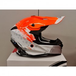 CASCO MOTOCROSS ONE HELMETS RACING MOTO ARANCIO FLUO BIANCO ARANCIONE