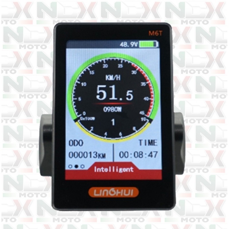 DISPLAY LCD PER E-BIKE 48V - NCX QUASAR 48 & RD8 - CON SUPPORTO MANUBRIO