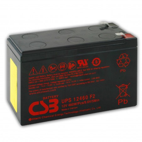 BATTERIA CSB HITACHI UPS 12460 - 12V 460W/Pcs/9.6v/5Min