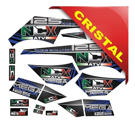 KIT GRAFICHE NCX MEGA RAPTOR BLU IN CRISTAL