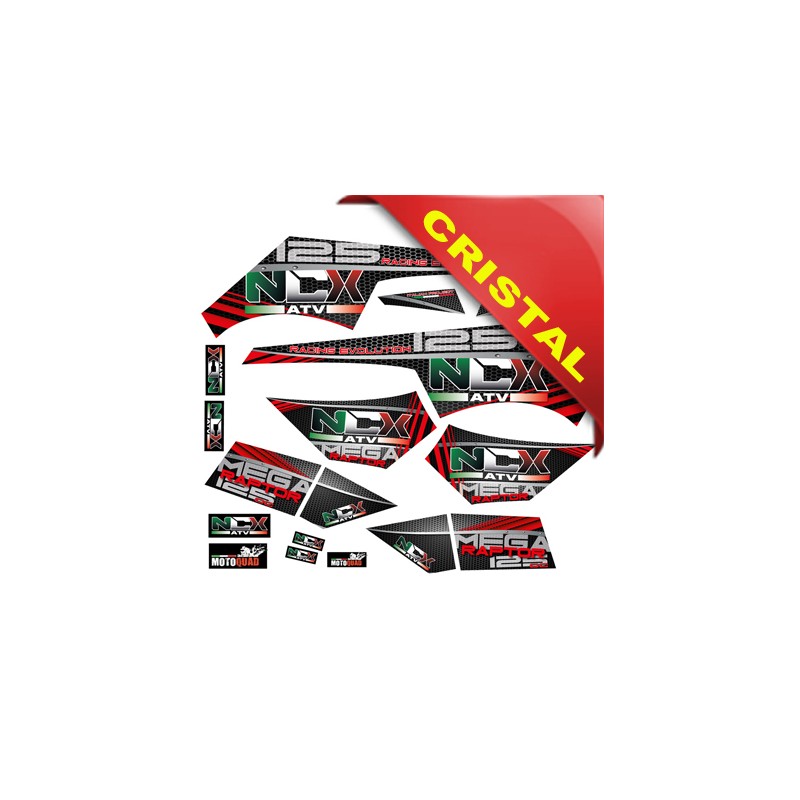 KIT GRAFICHE NCX MEGA RAPTOR ROSSO IN CRISTAL