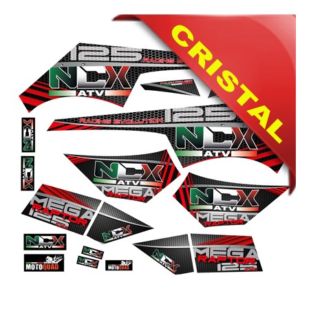 KIT GRAFICHE NCX MEGA RAPTOR ROSSO IN CRISTAL