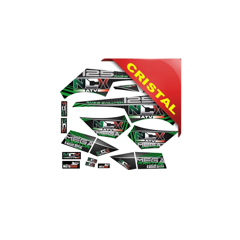 KIT GRAFICHE NCX MEGA RAPTOR VERDE IN CRISTAL