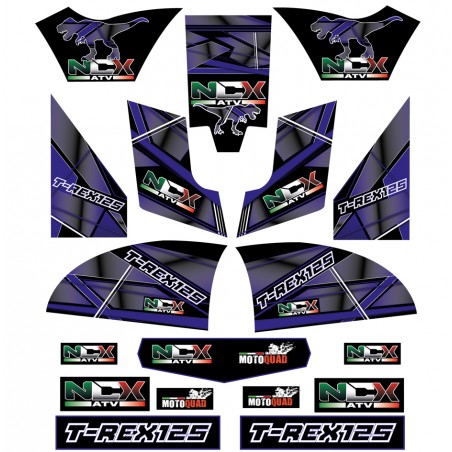 KIT GRAFICHE NCX T-REX BLU IN PVC 55 micron