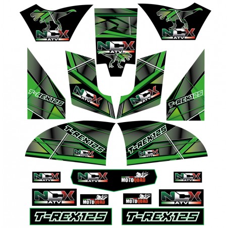 KIT GRAFICHE NCX T-REX VERDE IN PVC 55 micron