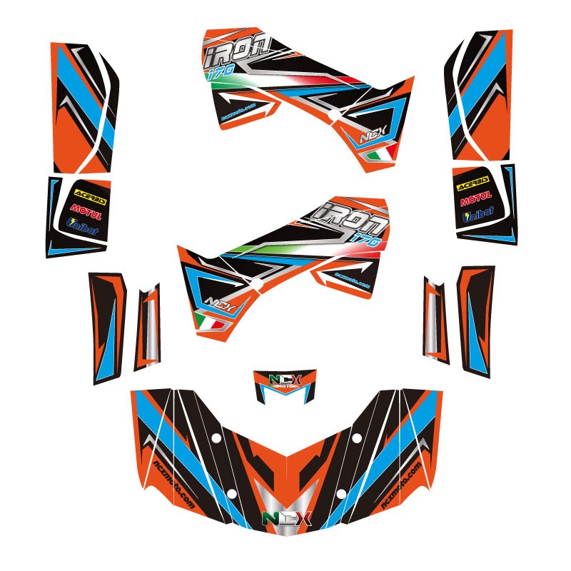 KIT GRAFICHE NCX IRON 170 ARANCIO IN PVC 55 micron