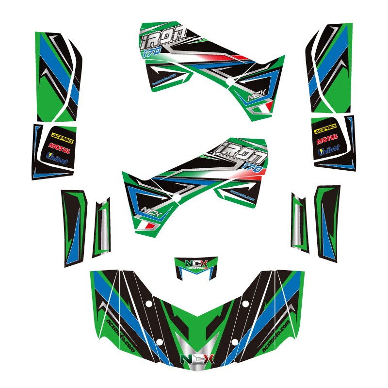 KIT GRAFICHE NCX IRON 170 VERDE IN PVC 55 micron