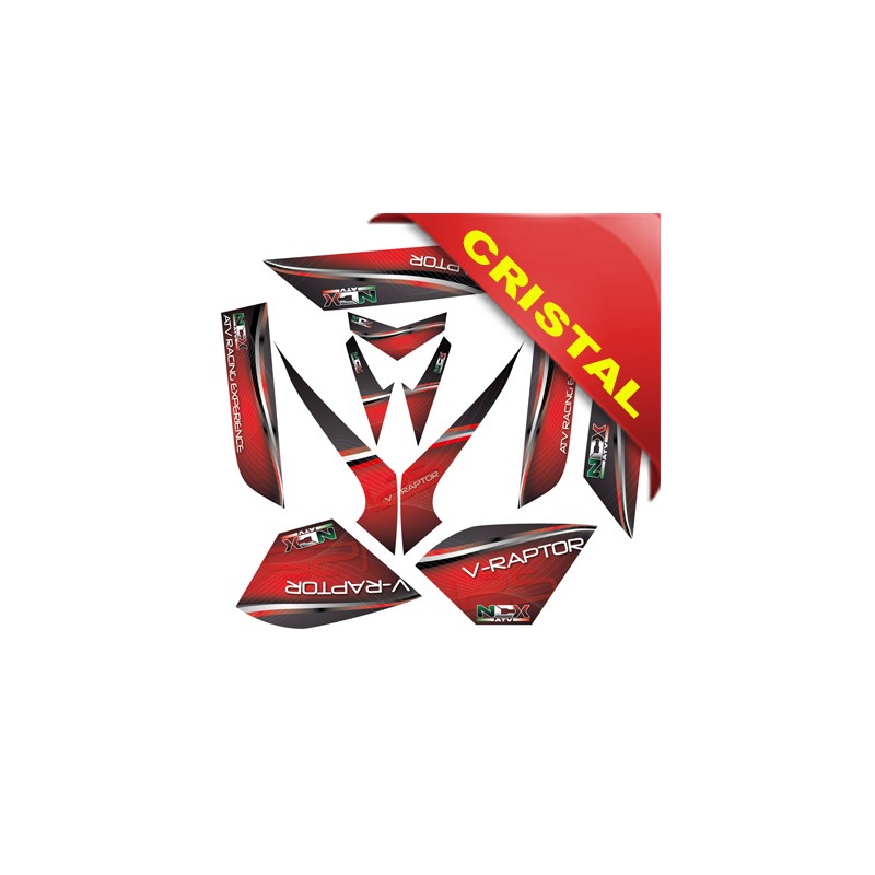 KIT GRAFICHE NCX V-RAPTOR ROSSO IN CRISTAL