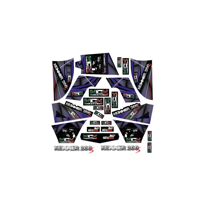KIT GRAFICHE NCX MEGA HUMMER BLU IN PVC 55 micron