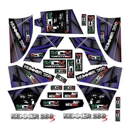 KIT GRAFICHE NCX MEGA HUMMER BLU IN PVC 55 micron