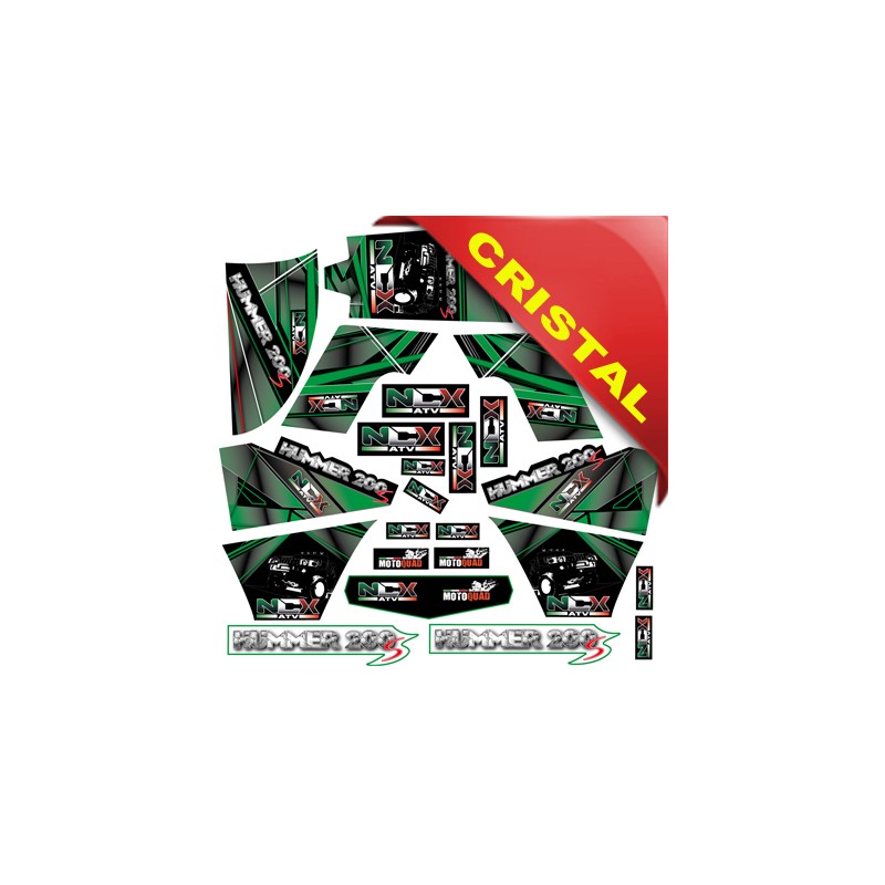 KIT GRAFICHE NCX MEGA HUMMER VERDE IN CRISTAL