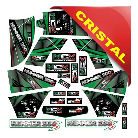KIT GRAFICHE NCX MEGA HUMMER VERDE IN CRISTAL
