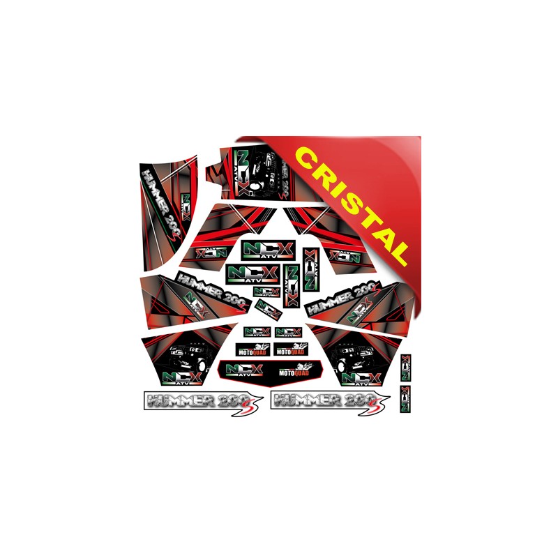 KIT GRAFICHE NCX MEGA HUMMER ROSSO IN CRISTAL