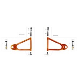 BRACCETTO SUPERIORE TRAPEZIO SNODO SINISTRO QUAD ATV KAYO AU200 braccetti boccole completo