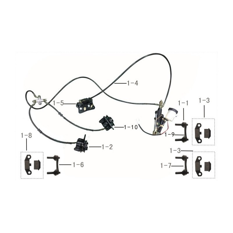 SET FRENI KAYO AU200 QUAD ANTERIORE POSTERIORE