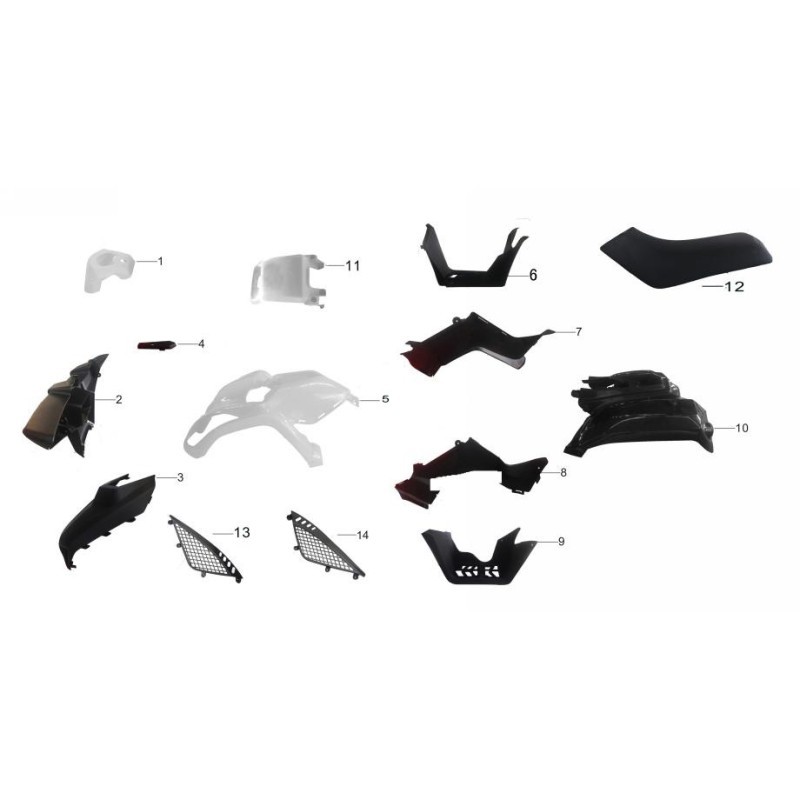 PLASTICA SINISTRA POGGIAPIEDI KAYO AU200 T3b