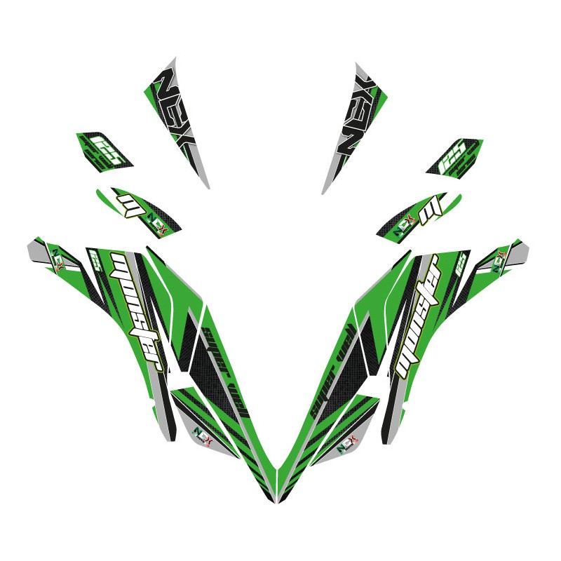 KIT GRAFICHE NCX MONSTER SUPER WELL VERDE IN PVC 55 micron