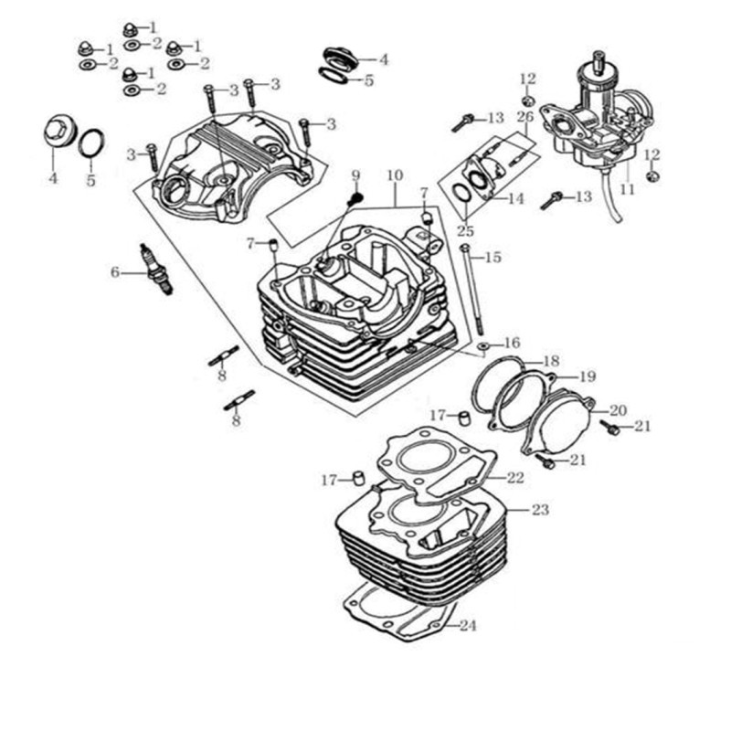 GUARNIZIONE BASAMENTO TESTA MOTORE QUAD KAYO A200 GUARNIZIONE BASAMENTO TESTA MOTORE QUAD KAYO A200