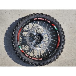 CERCHIO GOMMATO ALLUMINIO POSTERIORE 80/100-12 ATTACCO SDG PERNO RUOTA 15mm GOMMA CERCHIATA
