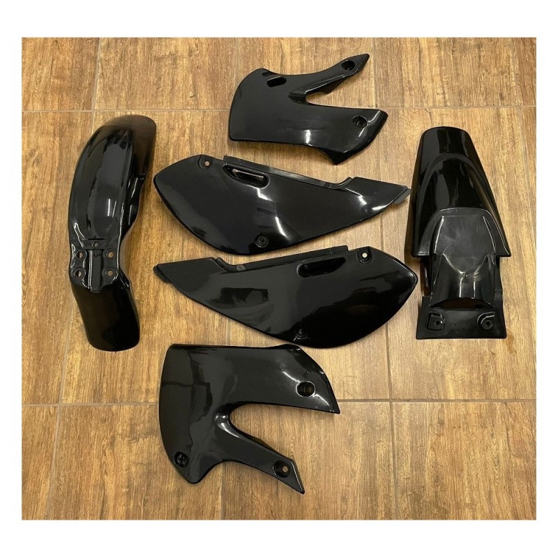 CARENE NERE KLX PIT BIKE PLASTICHE COMPLETE CARENA CROSS 125 140